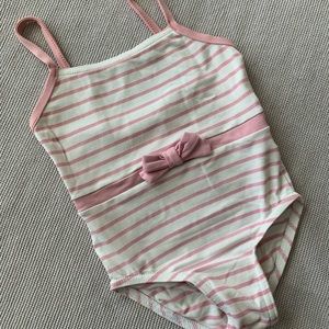 JACADI Paris Pink Bow One Piece Swimsuit